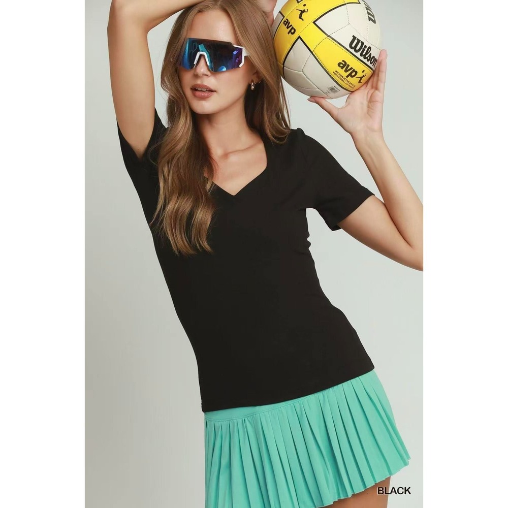 Umgee Sweetheart Neckline Front Double-Lined Top - Large